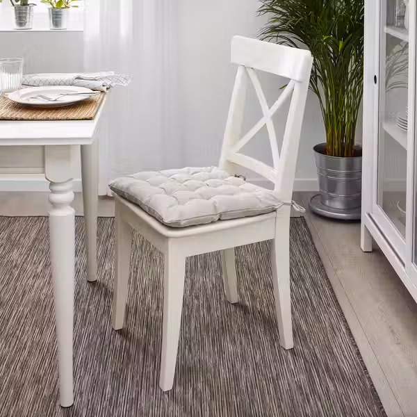 VIPPÄRT Подушка на стул - бежевый 38x38x6 см - схема-чертеж с размерами