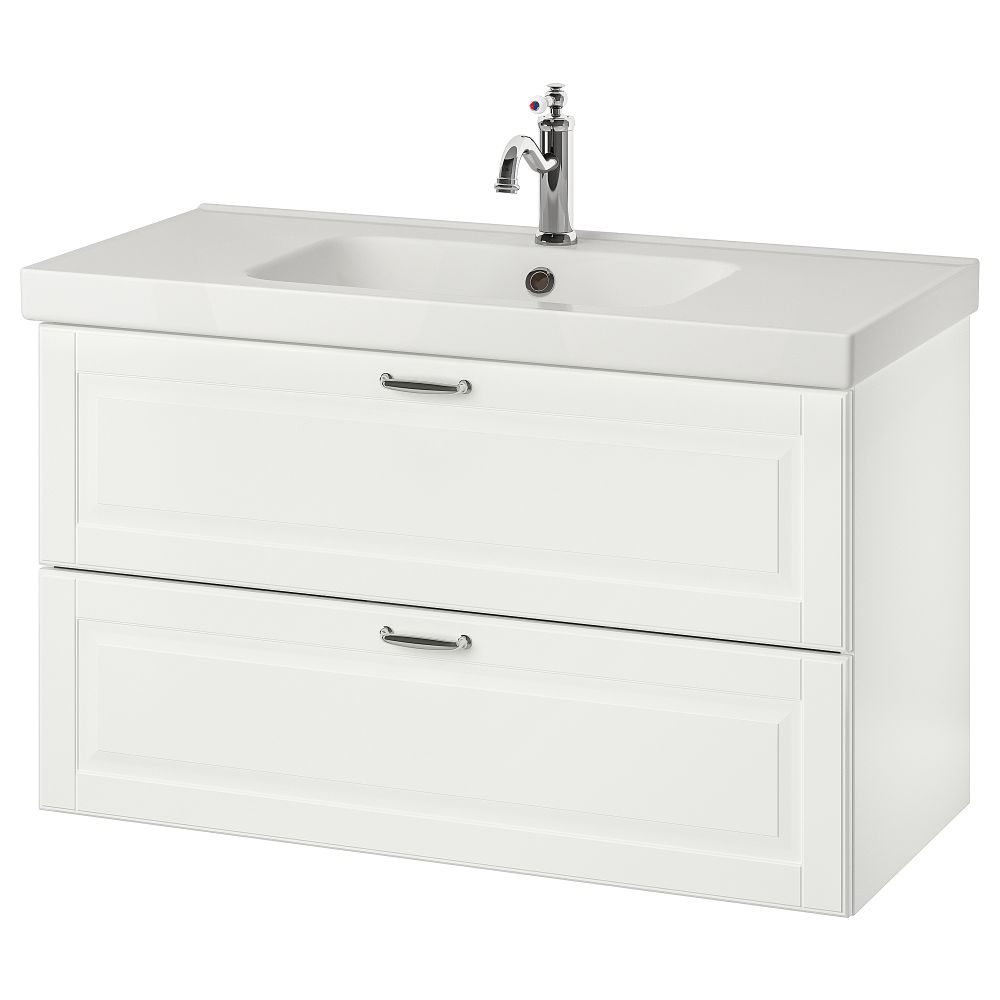 Шкаф для раковины с 2 ящиками, 103x49x64 cm IKEA ODENSVIK ОДЕНСВИК, GODMORGON ГОДМОРГОН 692.932.46 - фото 1