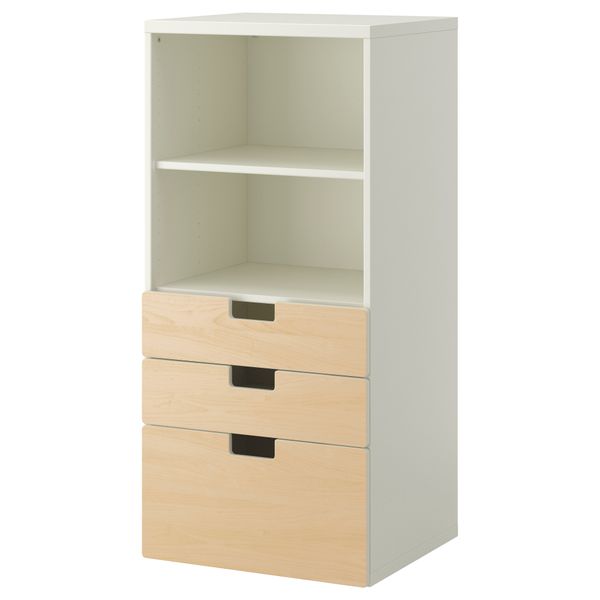 Комбинация для хранения с ящиками СТУВА, белый, береза (60x50x128 см) - фото 1