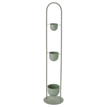 Подставка с 3 кашпо, для дома, улицы светлый серо-зеленый IKEA DAKSJUS 005.670.26