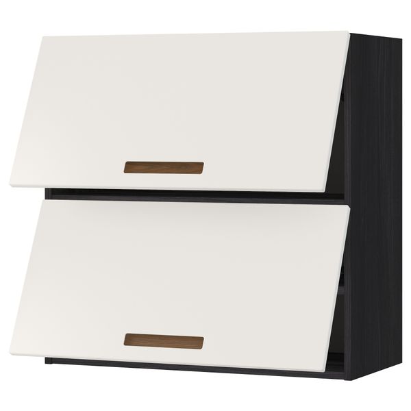 Навесной шкаф, 2 дверцы, горизонтальный МЕТОД, черный, Мэрста белый - схема-чертеж с размерами