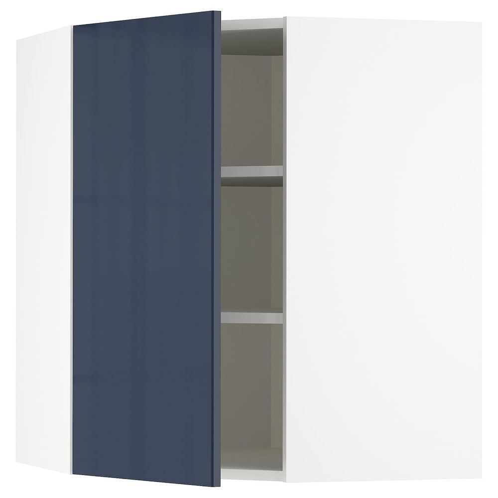 Угловой навесной шкаф с полками, белый/Ерста черно-синий 68x80 см IKEA METOD МЕТОД 492.755.78 - схема-чертеж с размерами