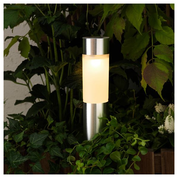 Светодиодная подсветка на солнечных батарея СОЛВИДЕН, цилиндр, цвет алюминия - фото 2