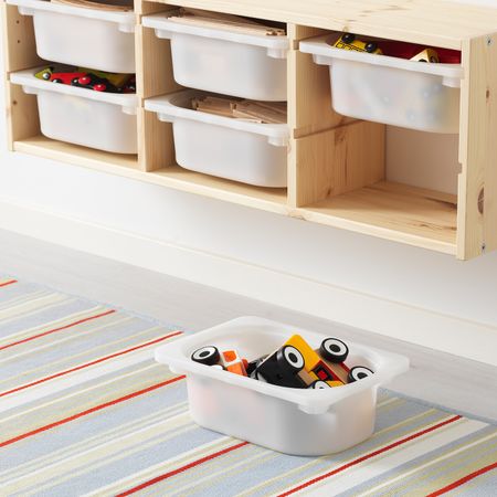 Настенный модуль для хранения, светлая беленая сосна/белый 93x21x30 см IKEA TROFAST ТРУФАСТ 192.223.84