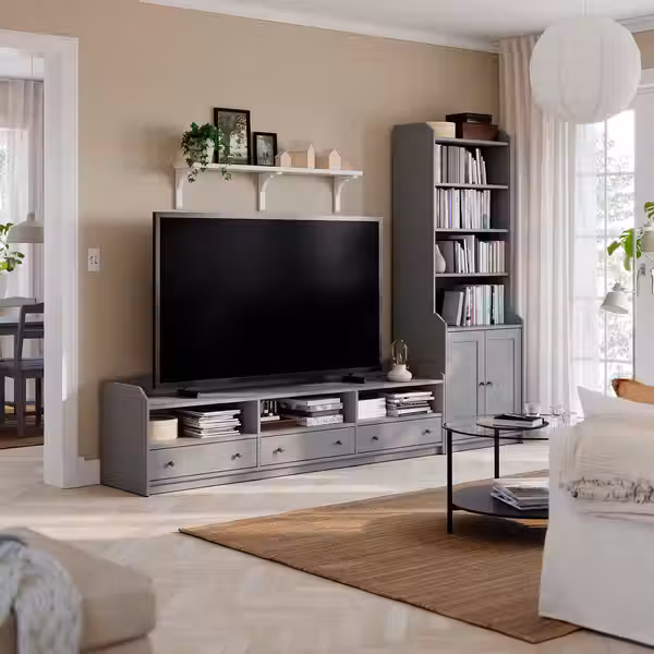 HAUGA Комбинация для хранения/под ТВ - серый 276x46x199 см - фото 2