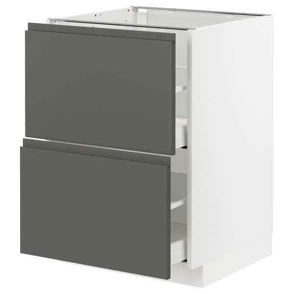 Напольный шкаф 2 форнтальных, 2 высоких ящик, 60x60 cm IKEA METOD МЕТОД, MAXIMERA МАКСИМЕРА 293.064.96 - фото 1