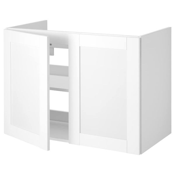 Шкаф под раковину с 2 дверцами, Йельсен белый 80x40x60 см IKEA FISKÅN ФИСКОН 104.993.67 - фото 2