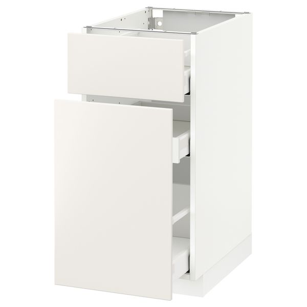 Напольный шкаф, выдвижной секцией, ящик МЕТОД / МАКСИМЕРА, белый, Веддинге белый - схема-чертеж с размерами
