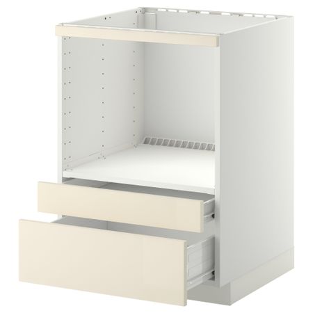Напольный шкаф для комбинирования СВЧ, ящики МЕТОД / ФОРВАРА, белый, Рингульт кремовый (60x60 см)