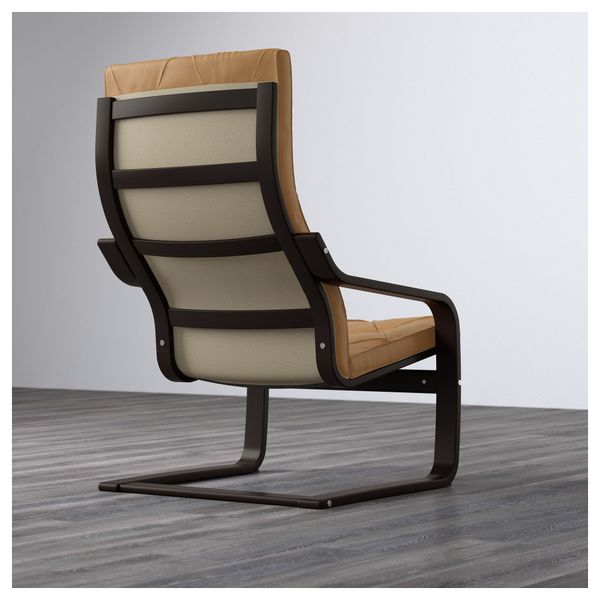 Кресло ПОЭНГ, черно-коричневый, Сеглора неокрашенный - фото 3