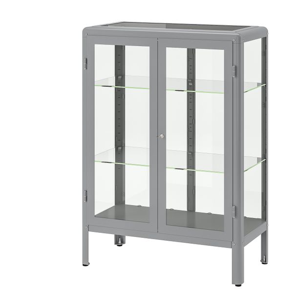 Шкаф-витрина, серый 81x113 см IKEA ФАБРИКОР 303.631.79 - фото 1