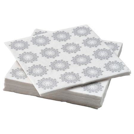 Салфетка бумажная, белый, серый, 33x33 см IKEA FRÖJDA 505.813.98