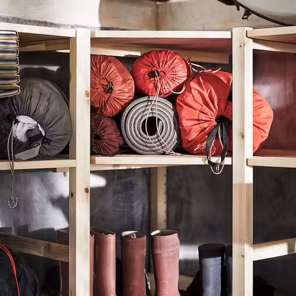 IVAR 4 секции/угловой - сосна 229/144x30x179 см - схема-чертеж с размерами