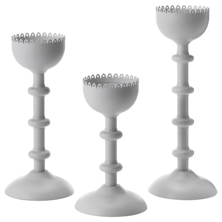 Набор подсвечников, 3 шт. ХОРФИН, серый