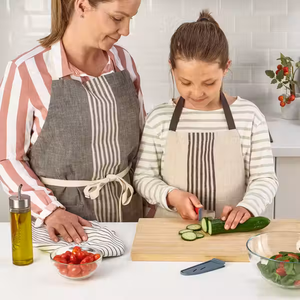 SMÅBIT Набор ножей, 2 предм - светлая бирюза/ярко-красный - схема-чертеж с размерами