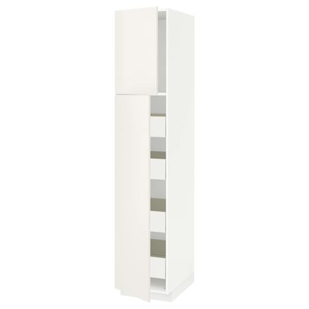 Высокий шкаф/2дверцы/4ящика, белый/Веддинге белый 40x60x200 см IKEA МЕТОД / ФОРВАРА 493.780.05
