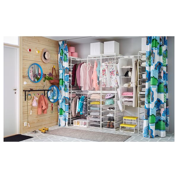 Проволочная корзина АЛЬГОТ, белый (38x60x14 см) - схема-чертеж с размерами