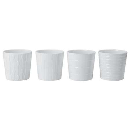 Кашпо КАРДЕМУММА, белый, различные орнаменты