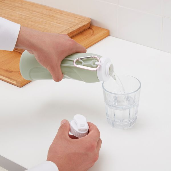 Бутылка для воды, складная, зеленый 23 см IKEA FJÄRMA ФЭРМА 004.256.78 - фото 3