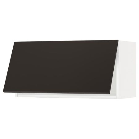 Горизонтальный навесной шкаф, белый/Кунгсбакка антрацит 80x40 см IKEA METOD МЕТОД 293.923.71