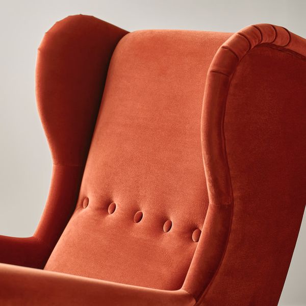 STRANDMON Кресло + табурет для ног - томмабуда коричнево-красный - фото 3