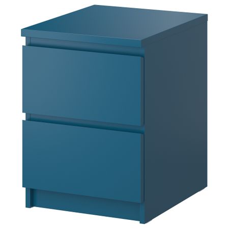 Комод с 2 ящиками МАЛЬМ, бирюзовый (40x55 см)