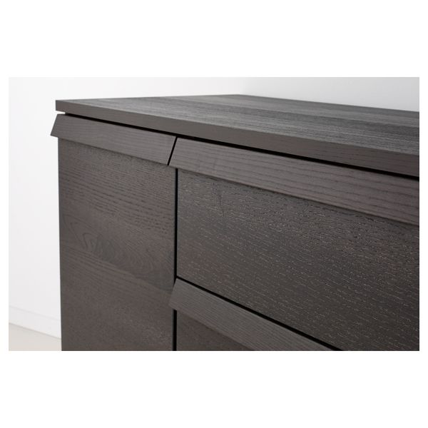 Комод с 3 ящиками, 1 дверцей ОППЛАНД, коричневая морилка ясеневый шпон (120x80 см) - фото 2