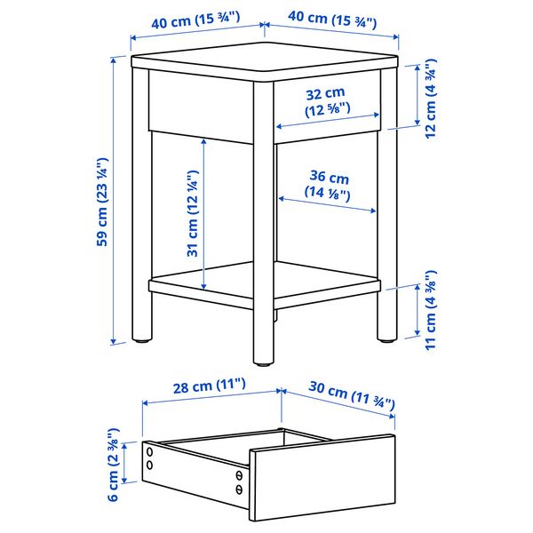 IKEA, дополнительный ракурс - схема-чертеж с размерами