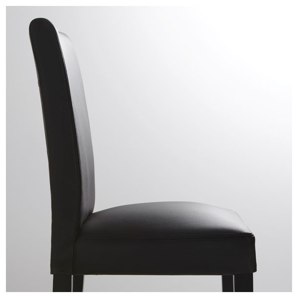 Стул ХЕНРИКСДАЛЬ, коричнево-чёрный, Глосе черный - фото 3