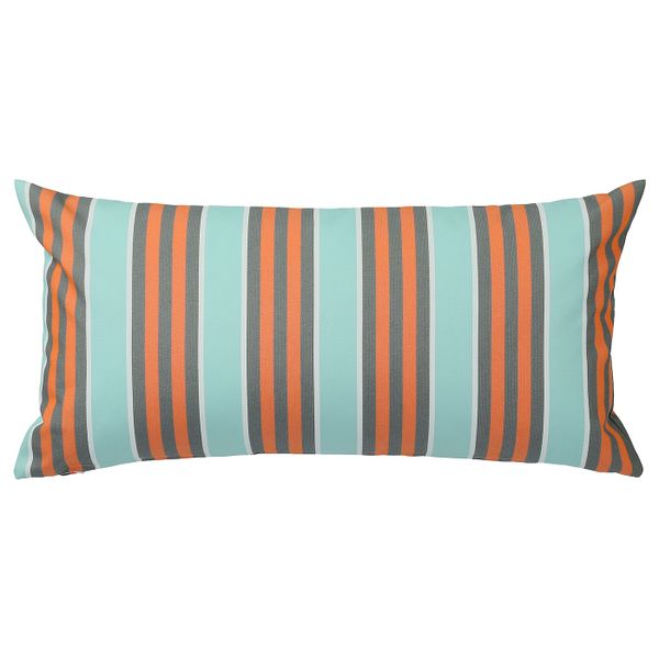 Подушка для дома/сада, оранжевый/голубой 30x58 см IKEA ФУНКЁН 304.384.53 - фото 1