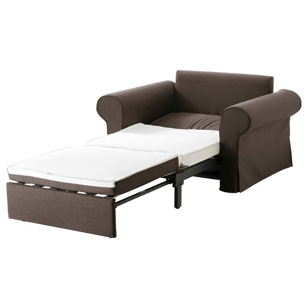 Кресло-кровать БАККАБРУ / МАРИЕБЮ, Йонсбуда коричневый - схема-чертеж с размерами