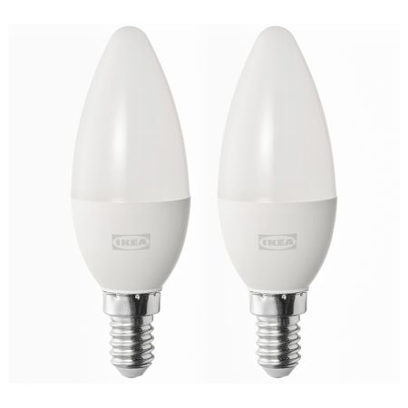Светодиодная лампочка E14 470 лм, свечеобразный, молочный IKEA SOLHETTA СОЛХЕТТА 004.987.35