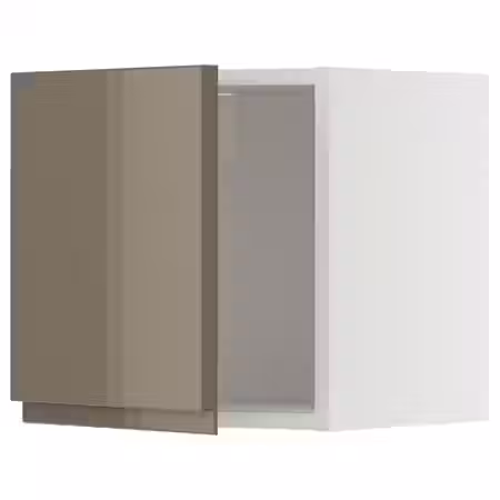 METOD Навесной шкаф - белый/Voxtorp глянцевый темный серо-коричневый 40x40 см
