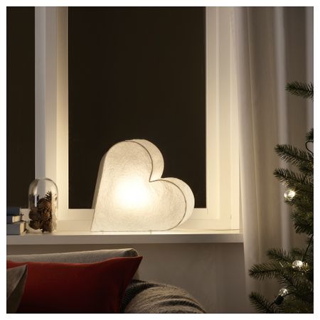 Украшение для стола СТРОЛА, сердце, белый (30 см)