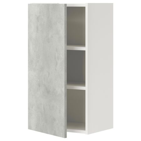 Навесной шкаф с 2 полками, дверцей, 40x32x75 см, белый, под бетон IKEA BEGIVENHET БЕГИВЕНХЕТ 393.210.00