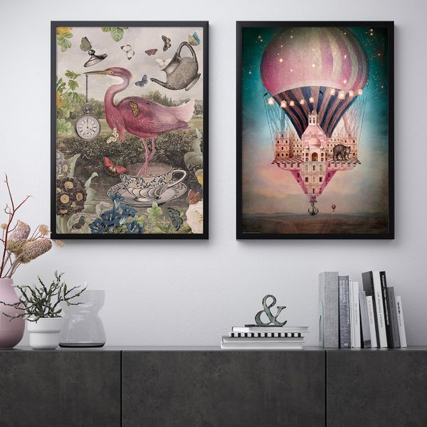 Постер, Фантазия 50x70 см IKEA BILD БИЛЬД 604.860.70 - схема-чертеж с размерами