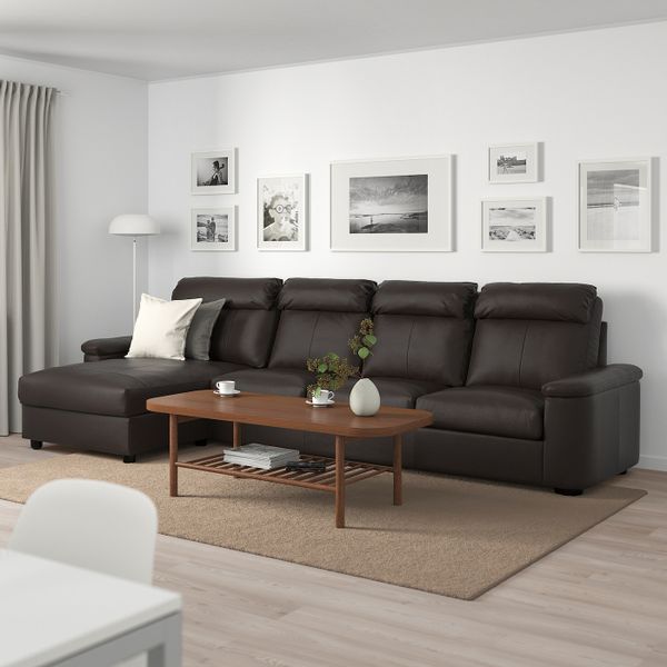 4-местный диван, с козеткой/Гранн/Бумстад темно-коричневый IKEA LIDHULT ЛИДГУЛЬТ 892.920.38 - фото 2