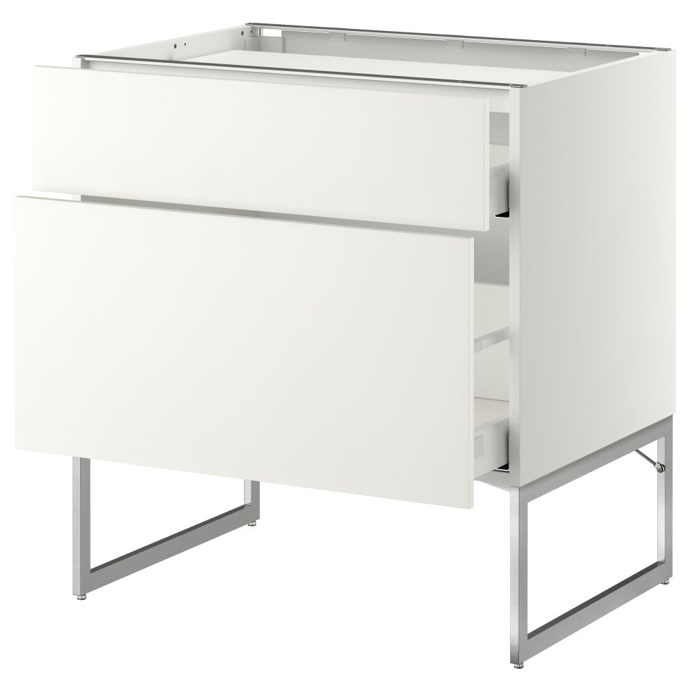 Напольный шкаф, 2 фронтальных панели, 3 ящика МЕТОД / МАКСИМЕРА, белый, Хэггеби белый - схема-чертеж с размерами