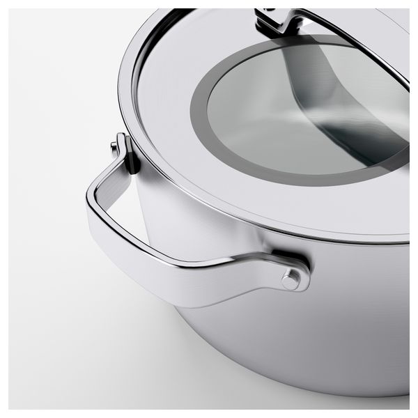 Кастрюля с крышкой СЕНСУЭЛЛ, нержавеющ сталь, серый (4 л) - схема-чертеж с размерами