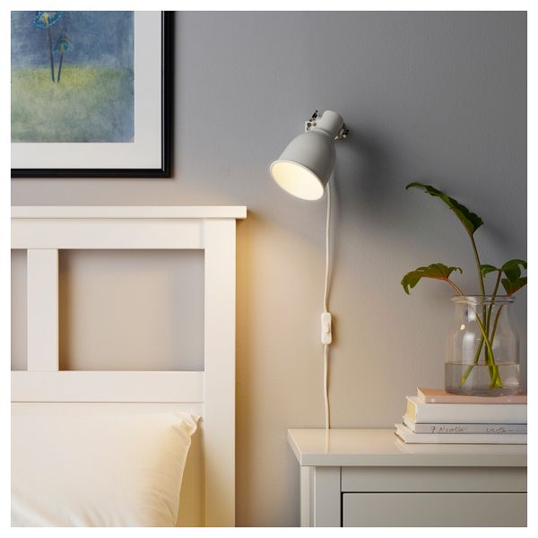 Настенный софит, лампа с зажимом, белый IKEA HEKTAR 803.243.12 - схема-чертеж с размерами