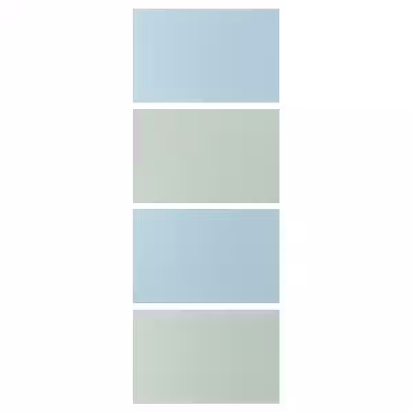 MEHAMN 4 панели д/рамы раздвижной дверцы - голубой/светло-зеленый 75x201 см - фото 1