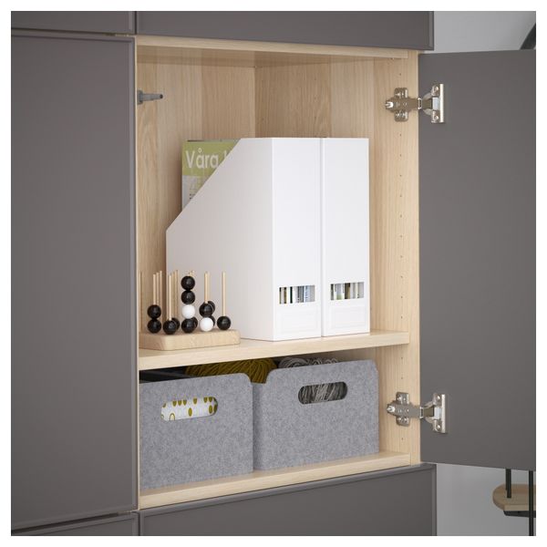 Комбинация для хранения с дверцами БЕСТО, под беленый дуб, Грундсвикен темно-серый - схема-чертеж с размерами