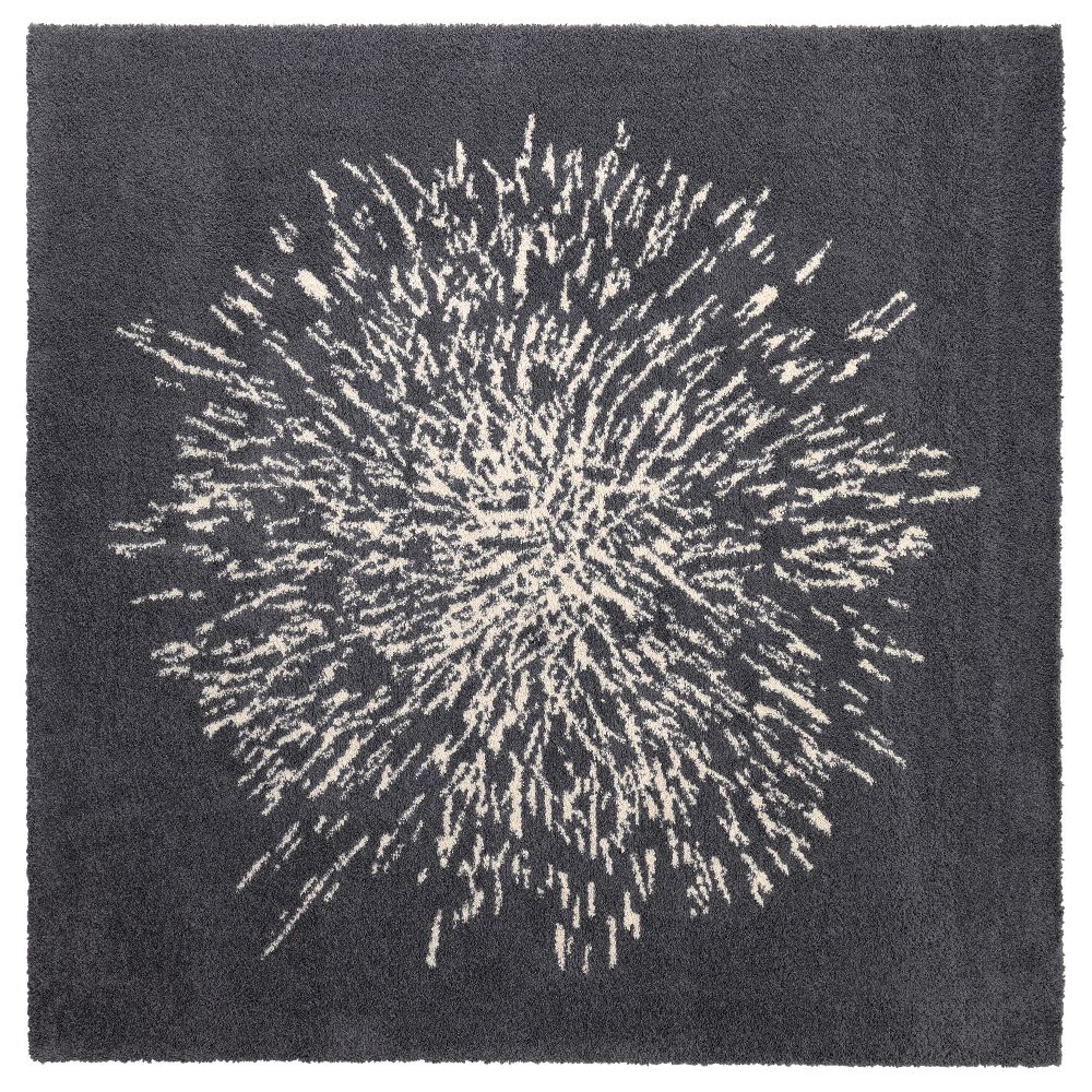 Ковер, длинный ворс САНДЕРУМ, серый, белый (200x200 см) - фото 1