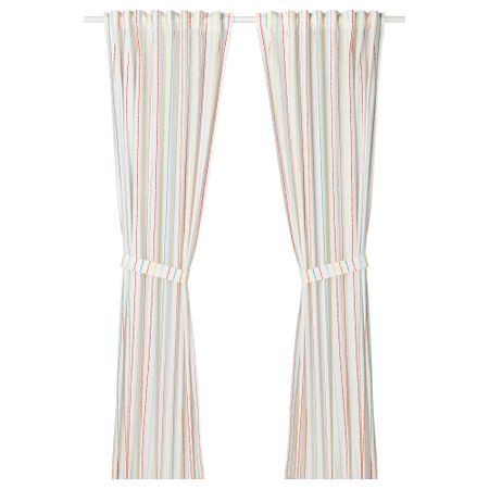 Гардины с прихватом, 1 пара ЛАТТО, полоска, разноцветный (120x300 см)
