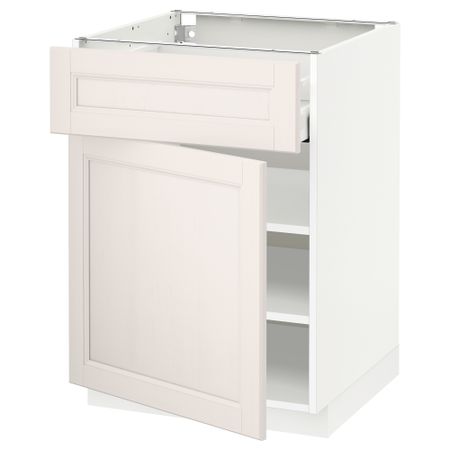 Напольный шкаф с ящиком, дверью МЕТОД / МАКСИМЕРА, белый, Лаксарби белый