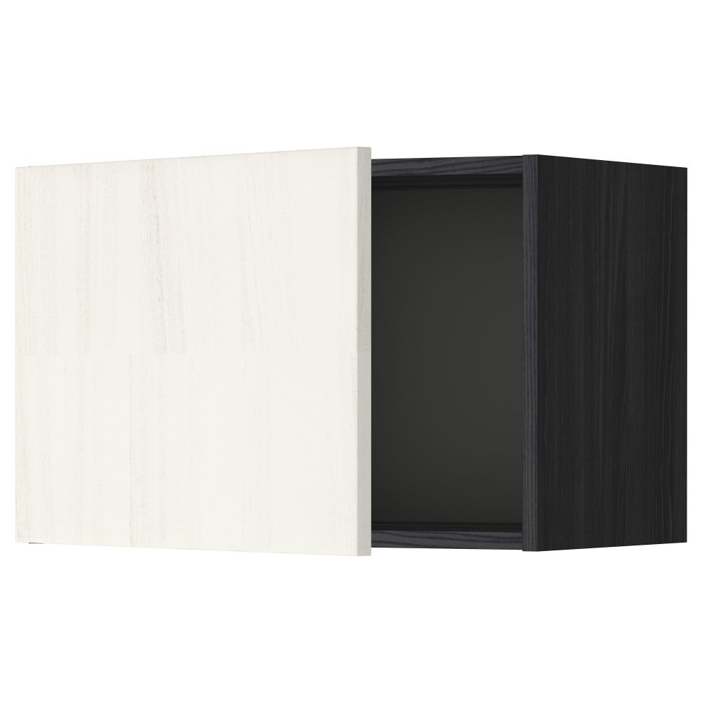 Шкаф навесной МЕТОД, черный, Росдаль белый - схема-чертеж с размерами