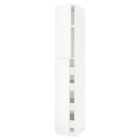 Высокий шкаф/2дверцы/4ящика, белый/Хэггеби белый 40x60x240 см IKEA МЕТОД / ФОРВАРА 993.624.17