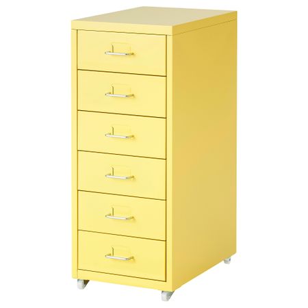 Тумба с ящиками на колесах, желтый, 28x69 см IKEA HELMER ХЕЛЬМЕР 105.819.27