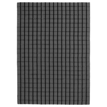 Ковер безворсовый, серый ручная работа серый, черный 170x240 см IKEA ФОУЛУМ 203.820.79