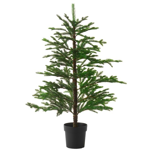 Искусственное растение в горшке ФЕЙКА, д/дома/улицы, рождественская елка (21 см) - схема-чертеж с размерами